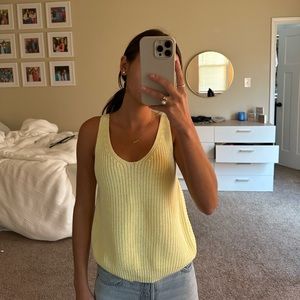 Yellow knit tank